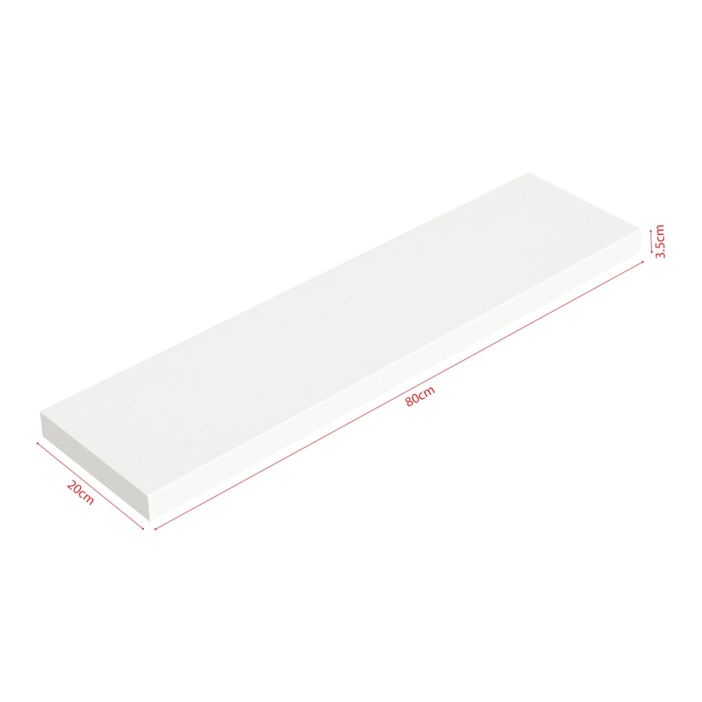 Set di 3 mensole da parete moderno mobile contenitore 80 x 20 x 4 cm bianco 03_0009781