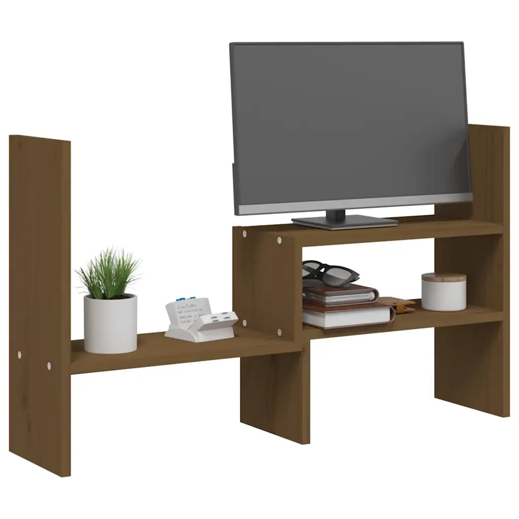 Supporto Monitor ambra (39-72)x17x43 cm Legno Massello di Pino 814012