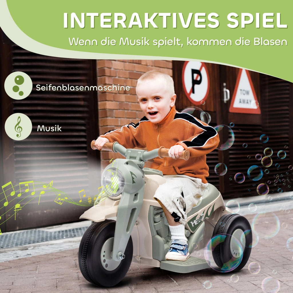 Motocicletta Elettrica per Bambini ¨C zephmum ¨C 6V con Musica e Bolle