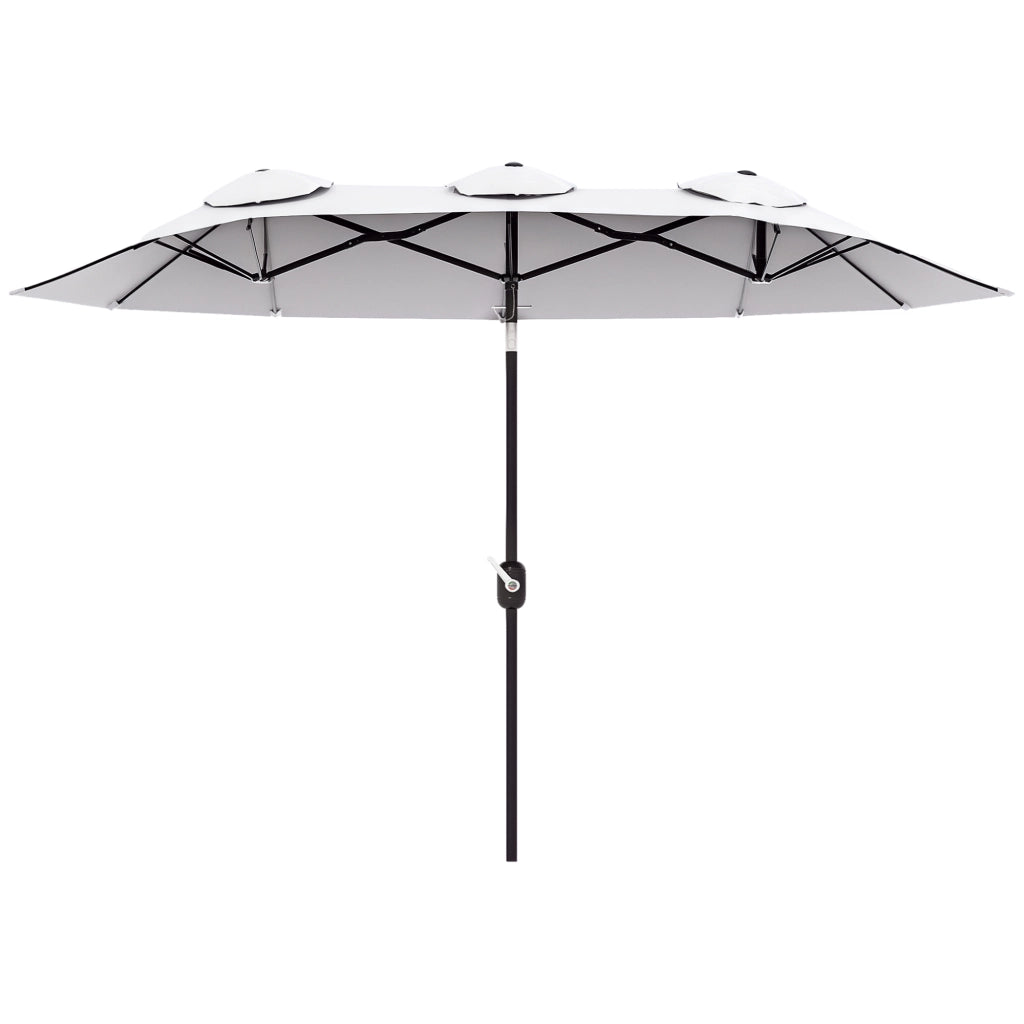 Ombrellone da Giardino Doppio Inclinabile ¨C Zephmum ¨C Bianco 295x152x222cm