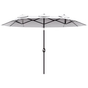 Ombrellone da Giardino Doppio Inclinabile ¨C Zephmum ¨C Bianco 295x152x222cm