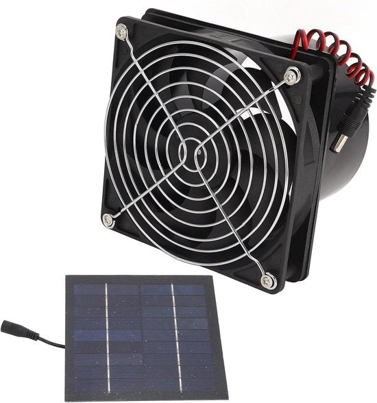 Ventilatore di ventilazione solare 5-12V 50W alimentato da energia solare Set di ventilatore portatile per serra - Installazione semplice - Efficiente - Molteplici applicazioni .