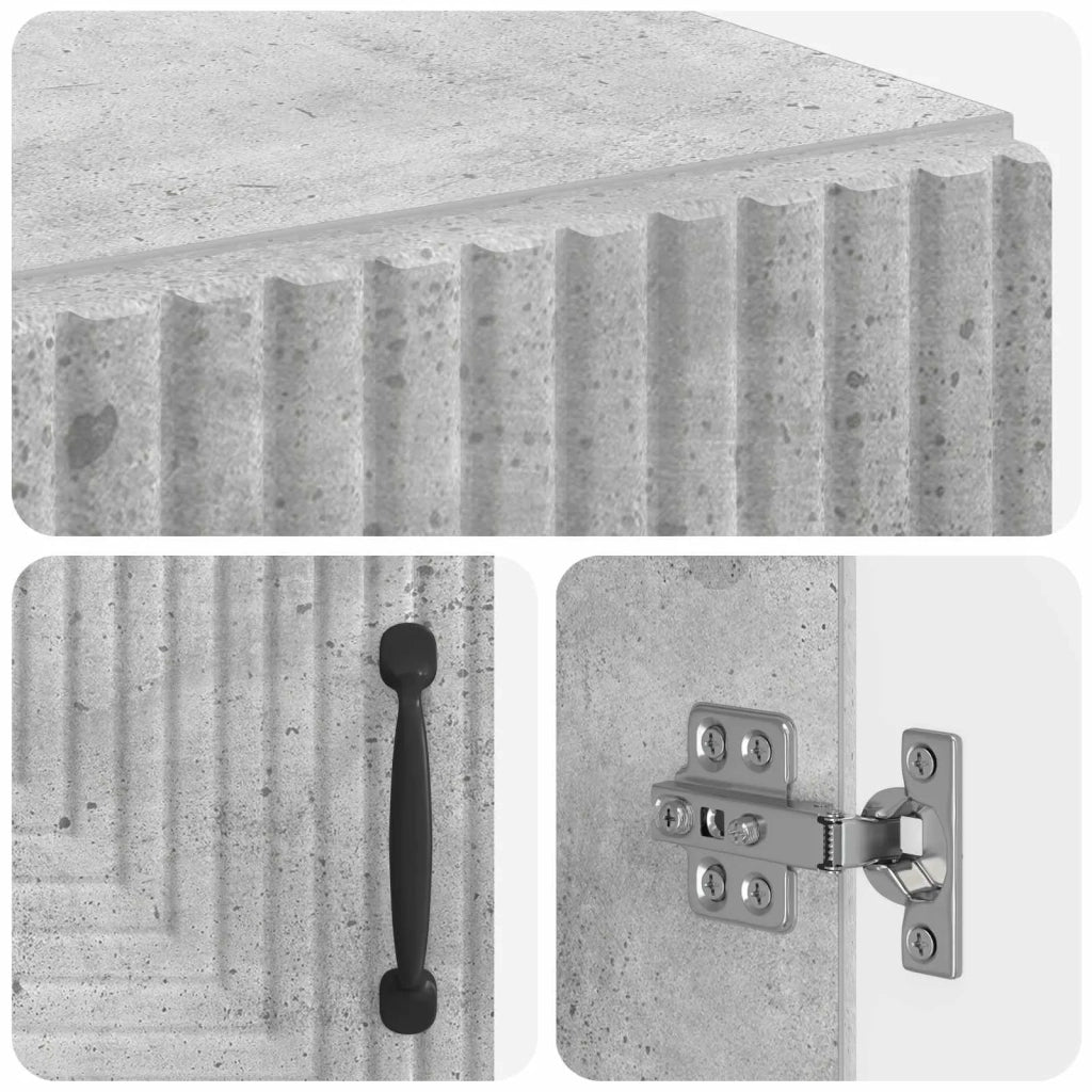 Mobiletto da Bagno HAARLEM Grigio Cemento 59,5 x 31 x 80 cm 896838
