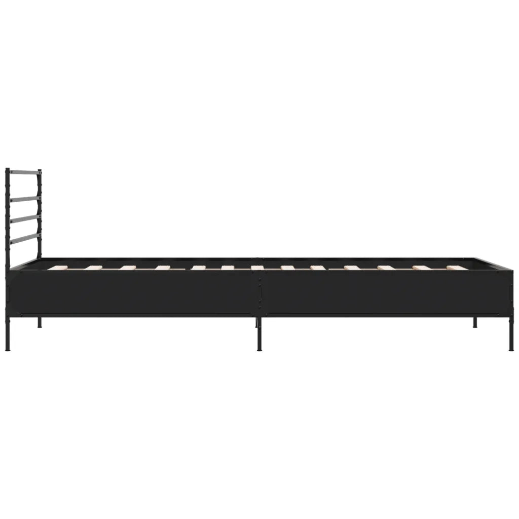 Giroletto-Struttura Letto Nero 90x200 cm in Legno Multistrato e Metallo 820921