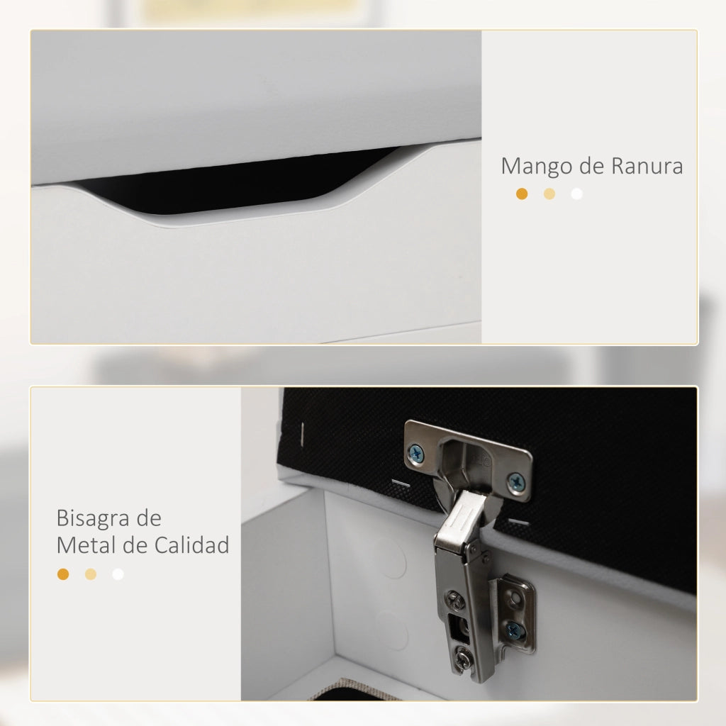 Scarpiera con panca e ripiani ¨C zephmum ¨C bianco 80x30x43cm