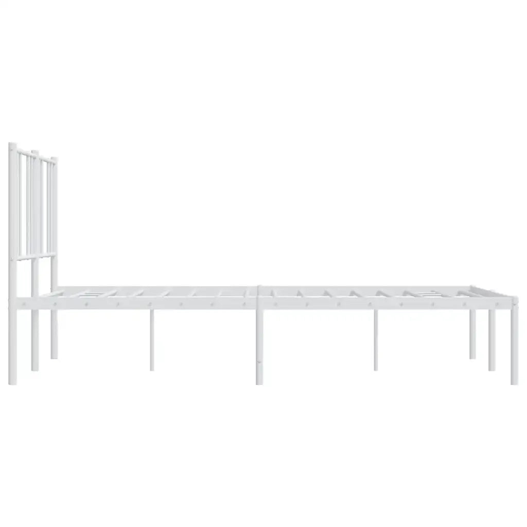 Giroletto con Testiera-Struttura Letto con testiera Metallo Bianco 160x200 cm 259975