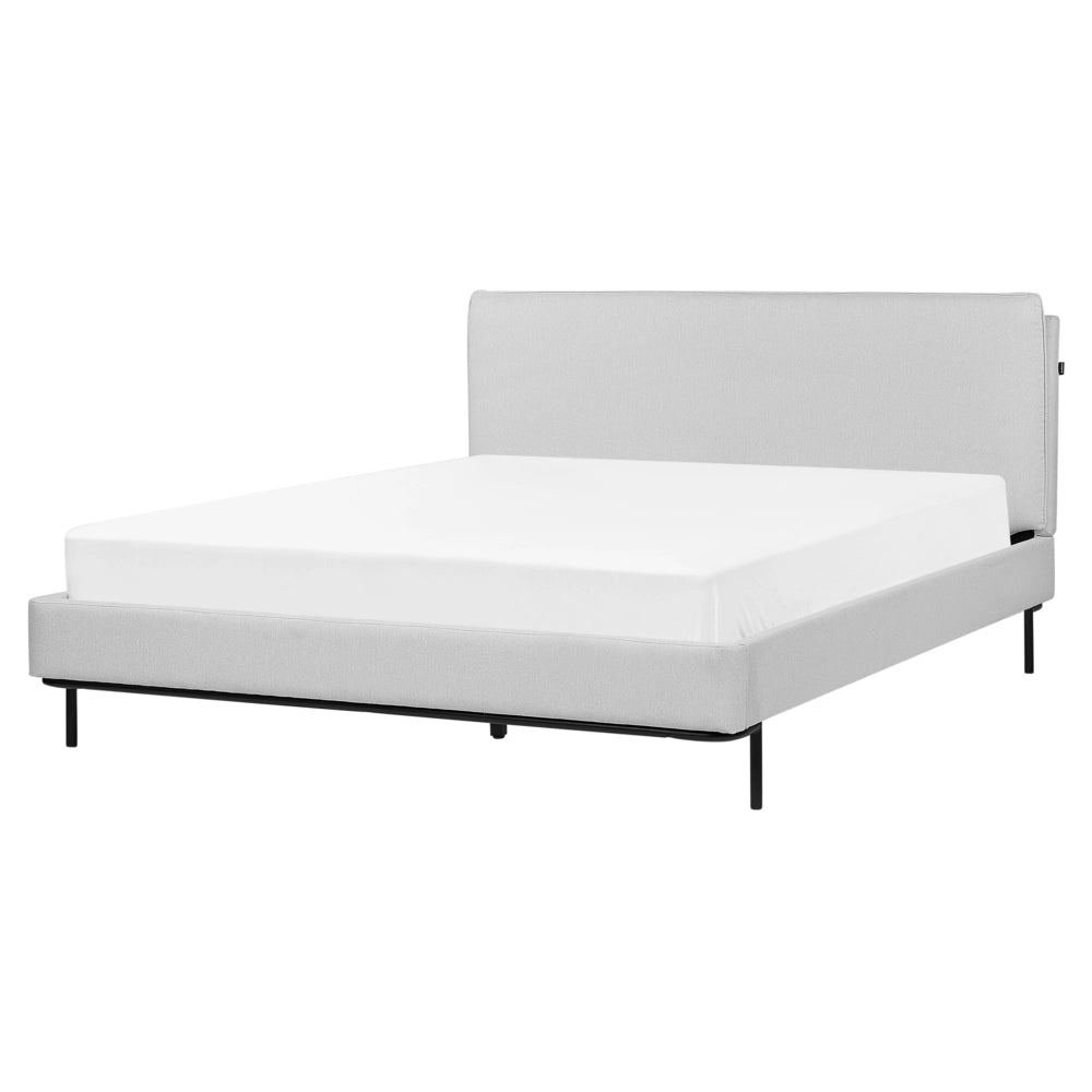Letto a doghe Grigio Poliestere Tessuto Imbottito 160 x 200 cm EU Matrimoniale Design Moderno