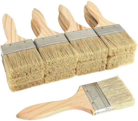 Pennello professionale per verniciatura - pennello piatto - 63,5 mm - 30 pezzi - manico in legno