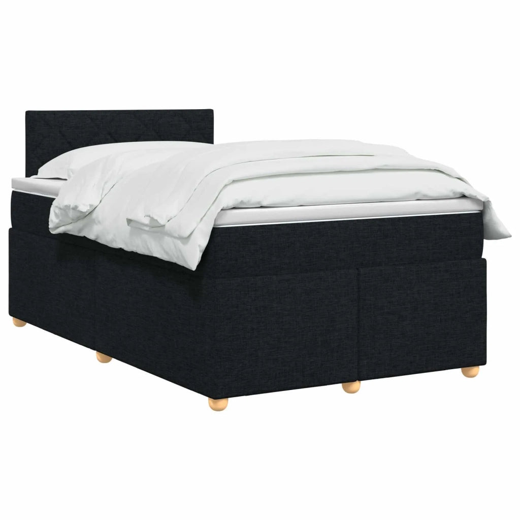 Letto box spring con materasso Nero 120 x 200 cm Tessuto 3450939