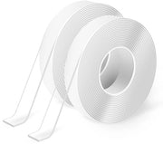Nanotape a doppio strato - 4 rotoli - 3 metri - molto resistente - rimovibile - riutilizzabile - lavabile acrilico nanocolle - adesivo trasparente senza traccia - colle nanotecnologica - adesivo rimovibile a doppio strato