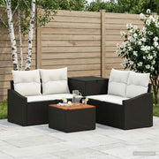 Set di divani 6 pz Nero e Bianco Crema 3447290