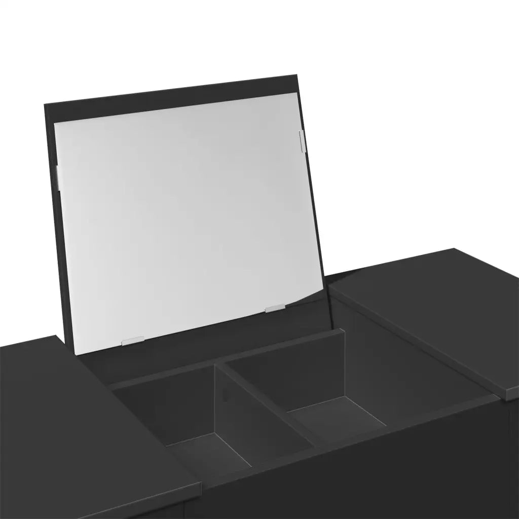 Toeletta | Tavolo da Trucco con Specchio Nero 100x45x76 cm