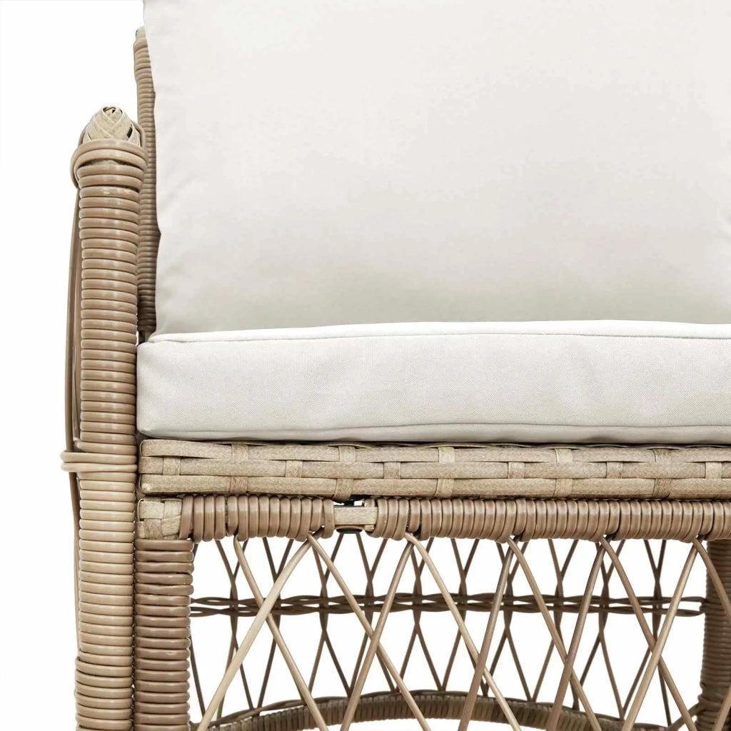 Sedia da Giardino con cuscino Beige 73 x 61 x 77 cm polyrattan 42006221