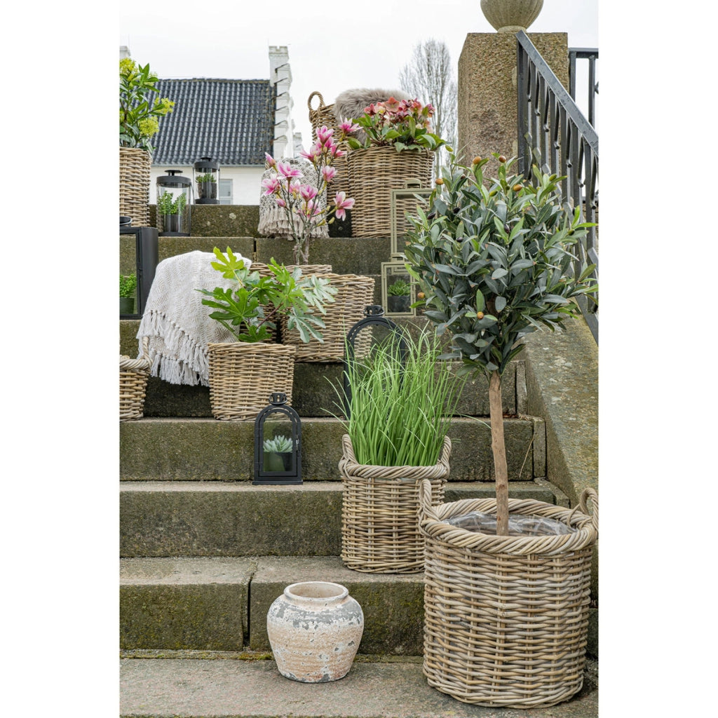 Set di 2 Cesti Portaoggetti Gili, Marrone, Rattan, 40x40x48 cm