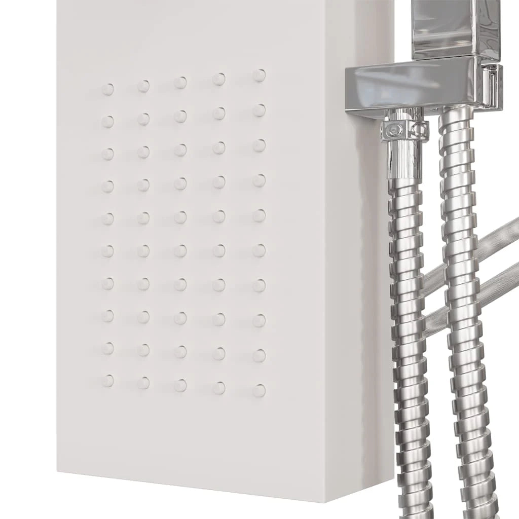 Sistema di pannelli doccia in alluminio e plastica per bagno interno 114 cm bianco 02_0003117