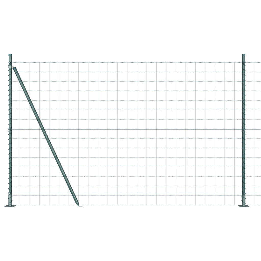Recinzione Euro con 7 Pali Flangiati 1.4x10 m in Acciaio Galvanizzato