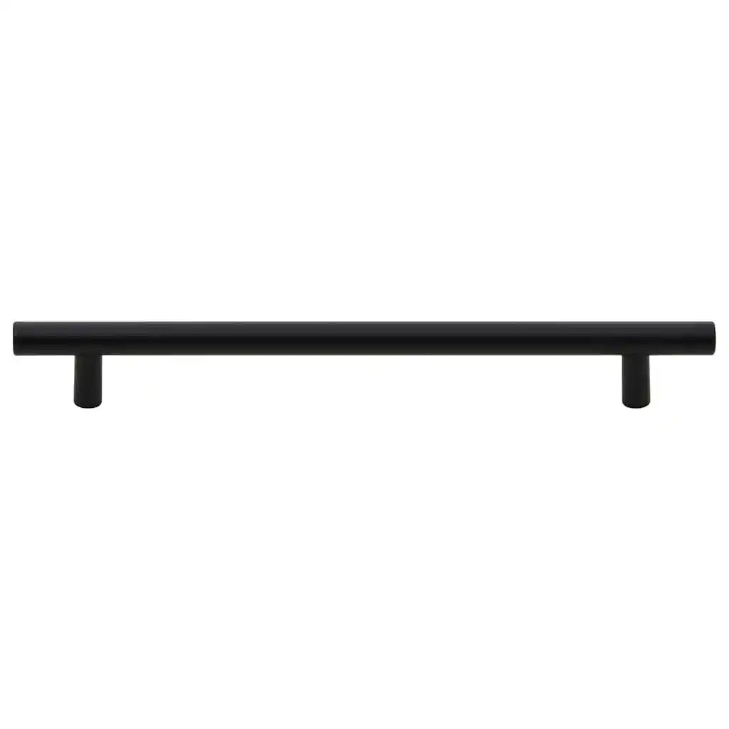 Poignées d'armoire 5 pcs noir 192 mm acier inoxydable