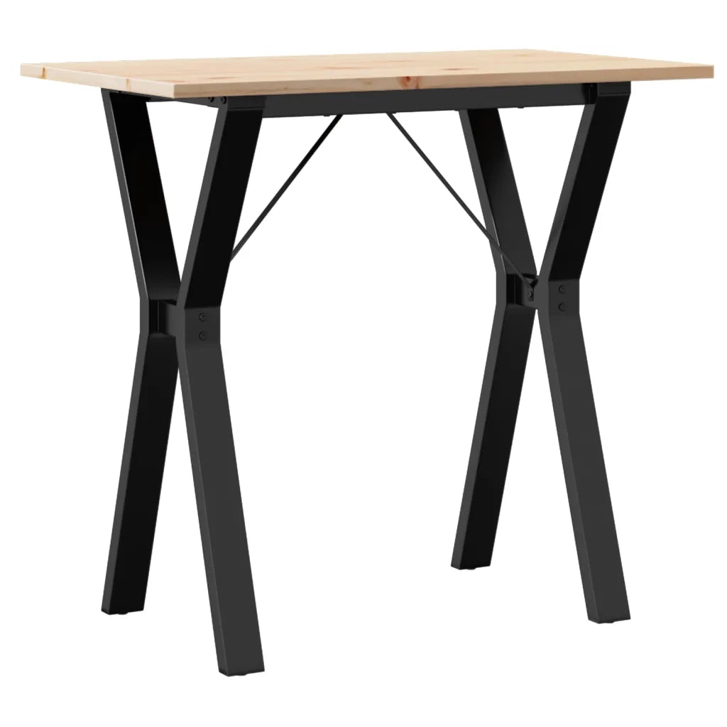 Tavolo da Pranzo Telaio a Y 80x50x75 cm Legno Pino e Acciaio