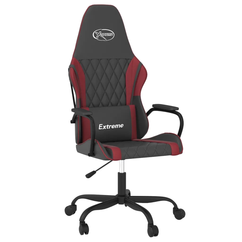Sedia Gaming | Sedia da e-sports Massaggio Nero e Rosso Vino in Similpelle
