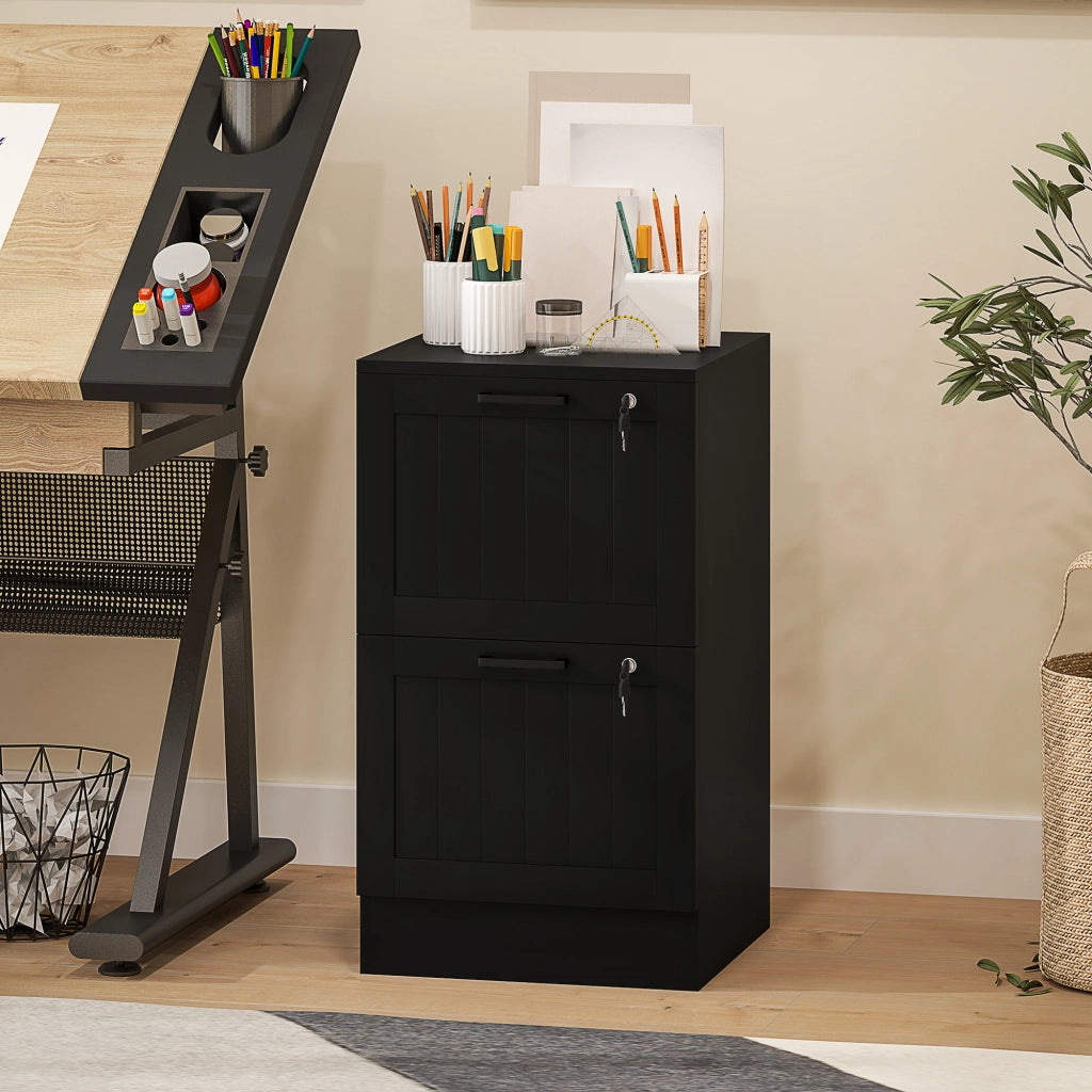 Scrivania con cassettiera ¨C zephmum ¨C 40x40x71 cm, nero