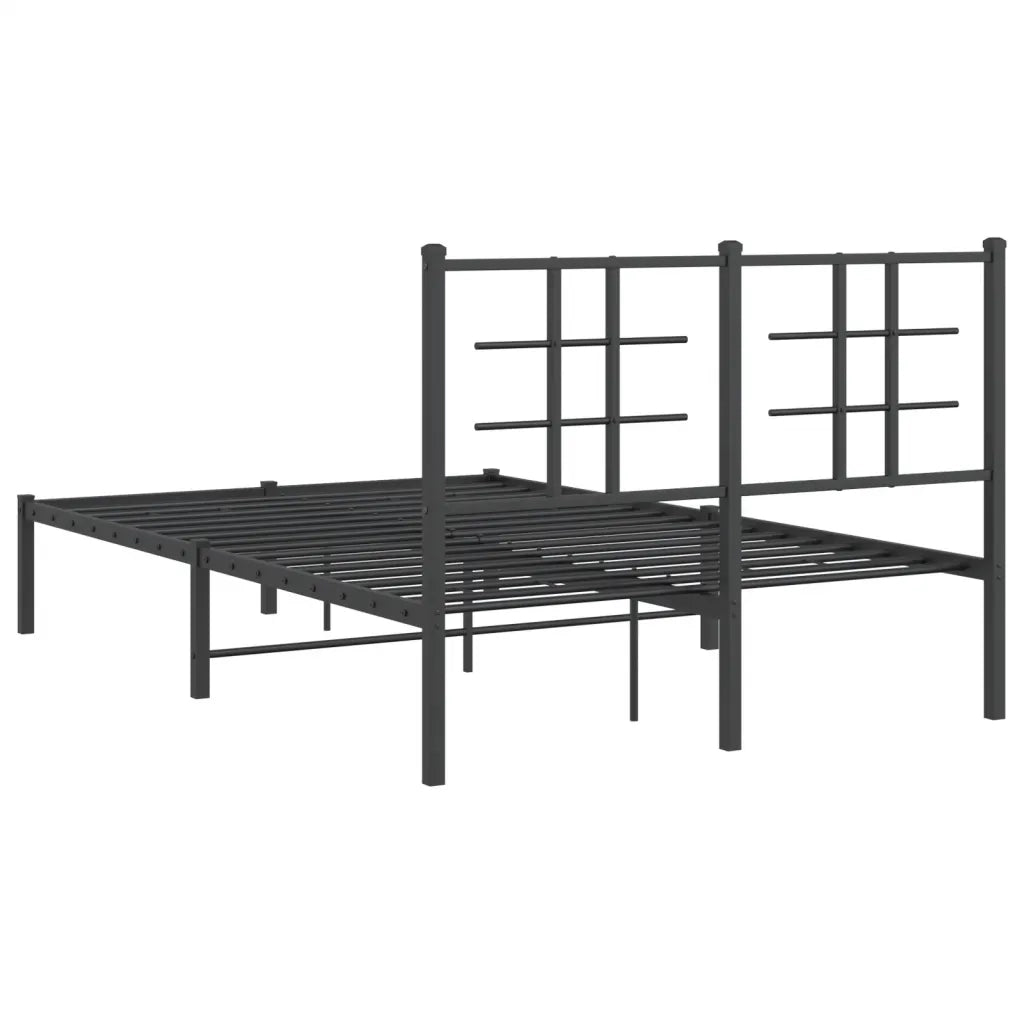 Giroletto con Testiera-Struttura Letto con testiera in Metallo Nero 120x190 cm 107280