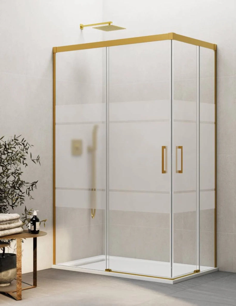 Box doccia ingresso angolare 2+2 THALASSA (BASIC) 120x75 cm Oro vetro serigrafato