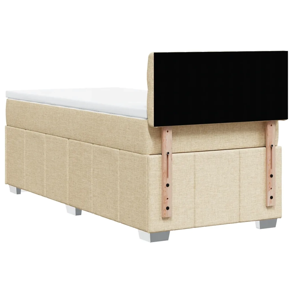 Giroletto a Molle con Materasso Crema 90x190 cm in Tessuto 3289235