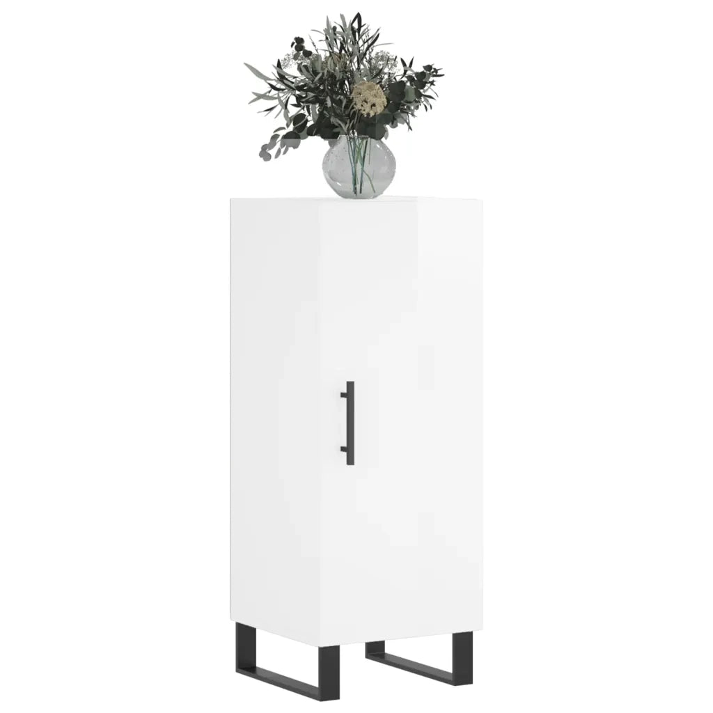 Credenza-Buffet-Armadio da cucina Bianco Lucido 34,5x34x90 cm in Legno Multistrato 263052