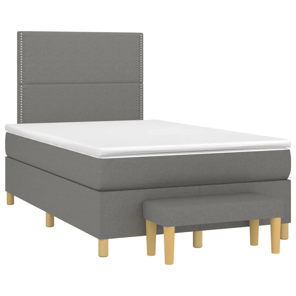 Giroletto a Molle con Materasso Grigio Scuro 120x200 cm Tessutocod mxl 99201