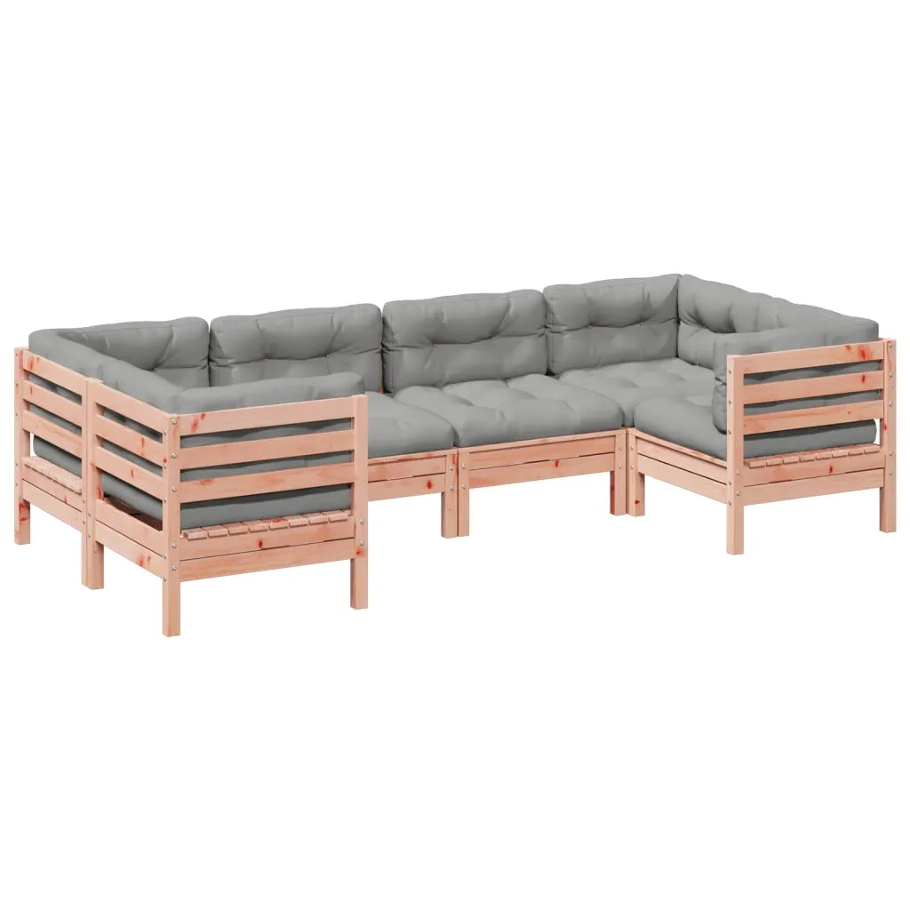 Set Divani Giardino 6 pz Cuscini Legno Massello Abete Douglas 3299612