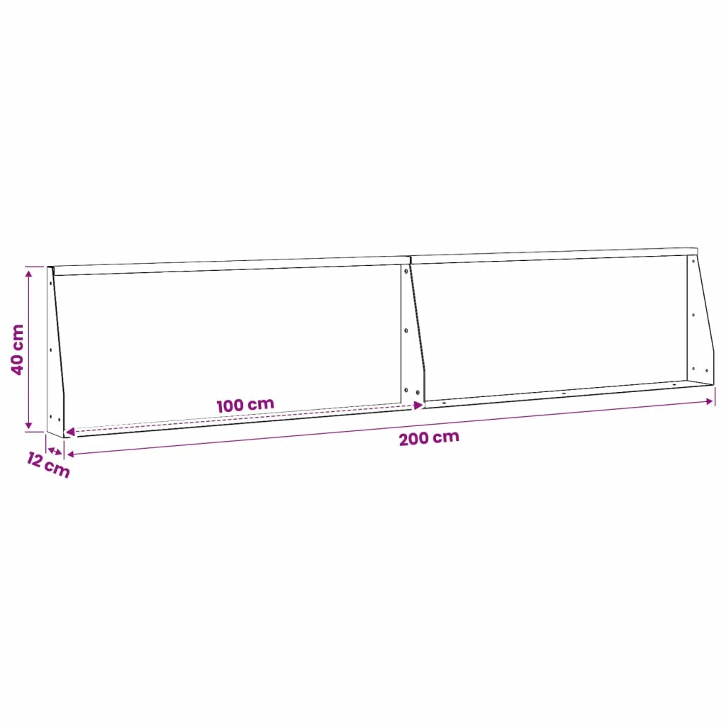 Muro di contenimento 2 pz 100 x 12 x 40 cm Acciaio Nero 8015143