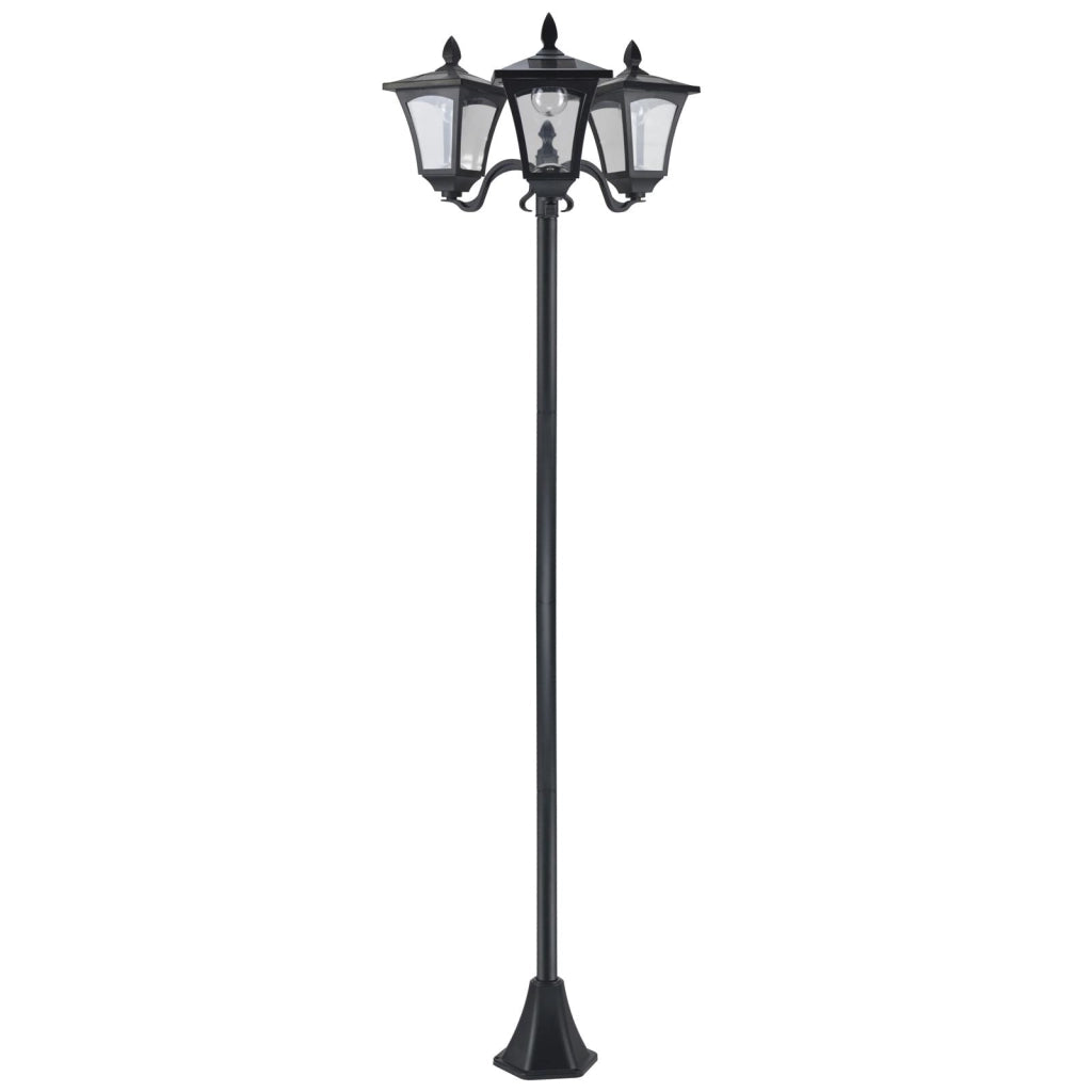 Lampione da Giardino Led a Energia Solare Nero 182.5 cm