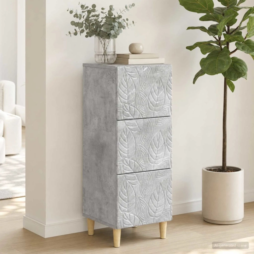 Mobile con Cassetti Grigio Cemento 33 x 34,5 x 90 cm 895078
