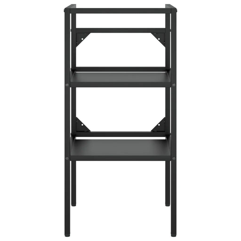 Telaio per Lavabo da Bagno con Lavabo Integrato Nero in Ferro cod mxl 64631