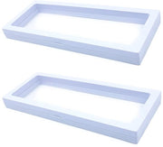 Vetrina a doppia sezione per gioielli - Box da esposizione 3D galleggiante - Supporto per gioielli - Vetrina - Sostegno PET - 230 x 90 mm - Bianco - Vetrina per gioielli