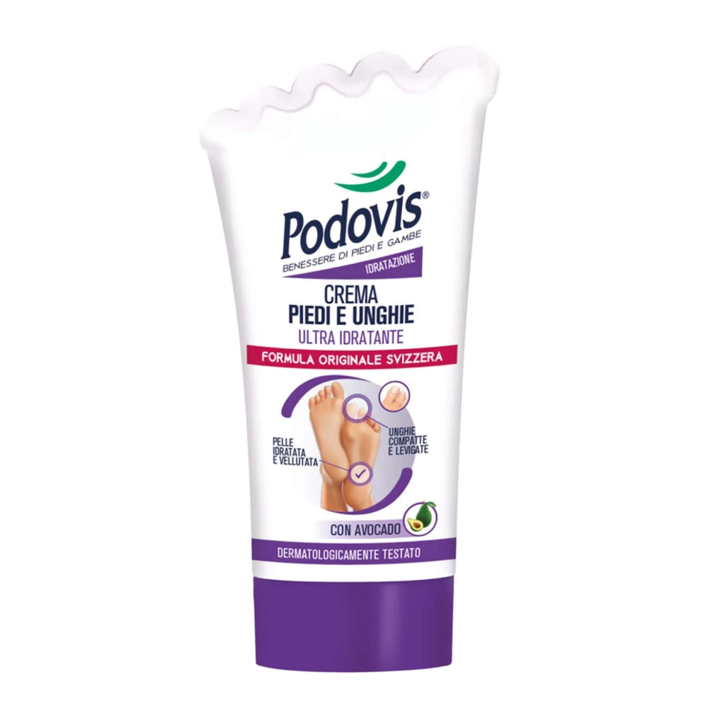 Crema Piedi e Unghie, Idratante, Nutre la Pelle e Mantiene l'Elasticità, Rende il Bordo delle Unghie Liscio e Levigato, Podovis