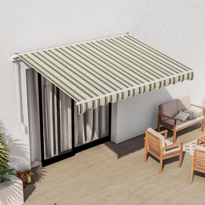 Tenda Da Sole Da Esterno A Bracci Avvolgibile 295X200 Cm Verde chiaro-scuro/grigio