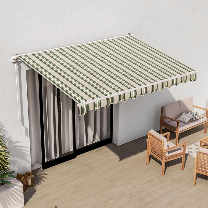 Tenda Da Sole Da Esterno A Bracci Avvolgibile 295X200 Cm Verde chiaro-scuro/grigio