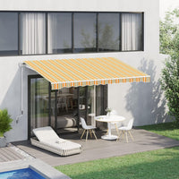 Tenda Da Sole Da Esterno A Bracci Avvolgibile 295X200 Cm Arancio/crema