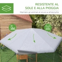 Recinto per Galline con Tetto e Porta Bloccabile in Acciaio per 10-15 Animali, 4x3.5x2.6m