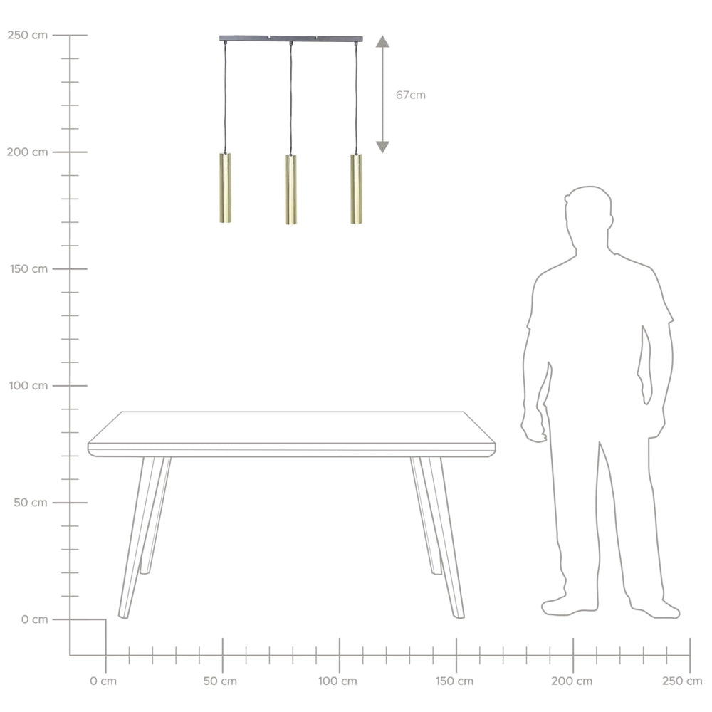 Lampada a sospensione moderna metallo ottone e nero paralumi rotondi a 3 fuochi 97 cm soggiorno cucina sala da pranzo camera da letto