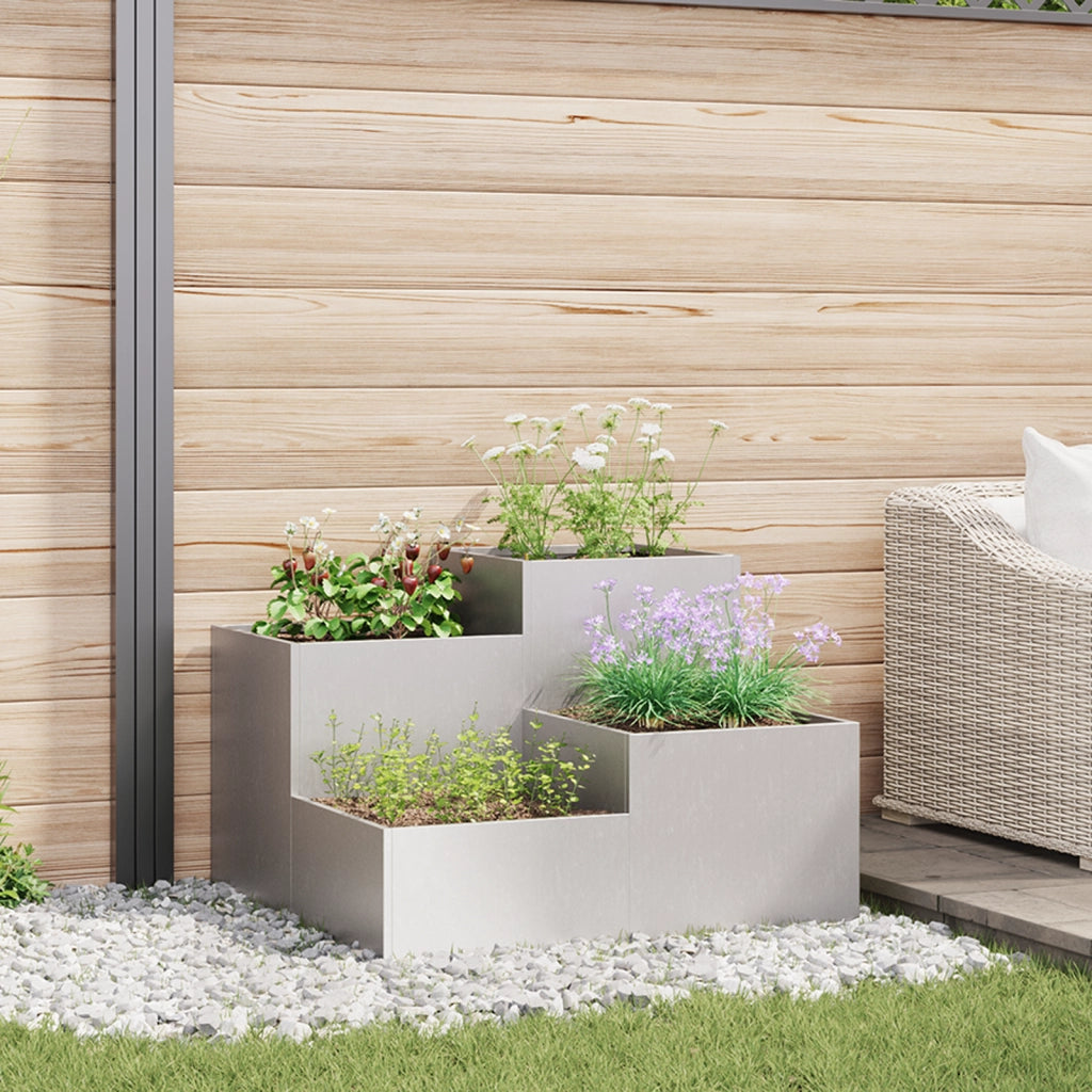 Fioriera da Giardino 80x80x60 cm Acciaio Inossidabile
