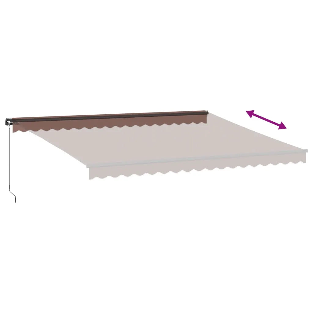 vidaXL Tenda da Sole Retrattile Manuale con LED Marrone 450x350 cm