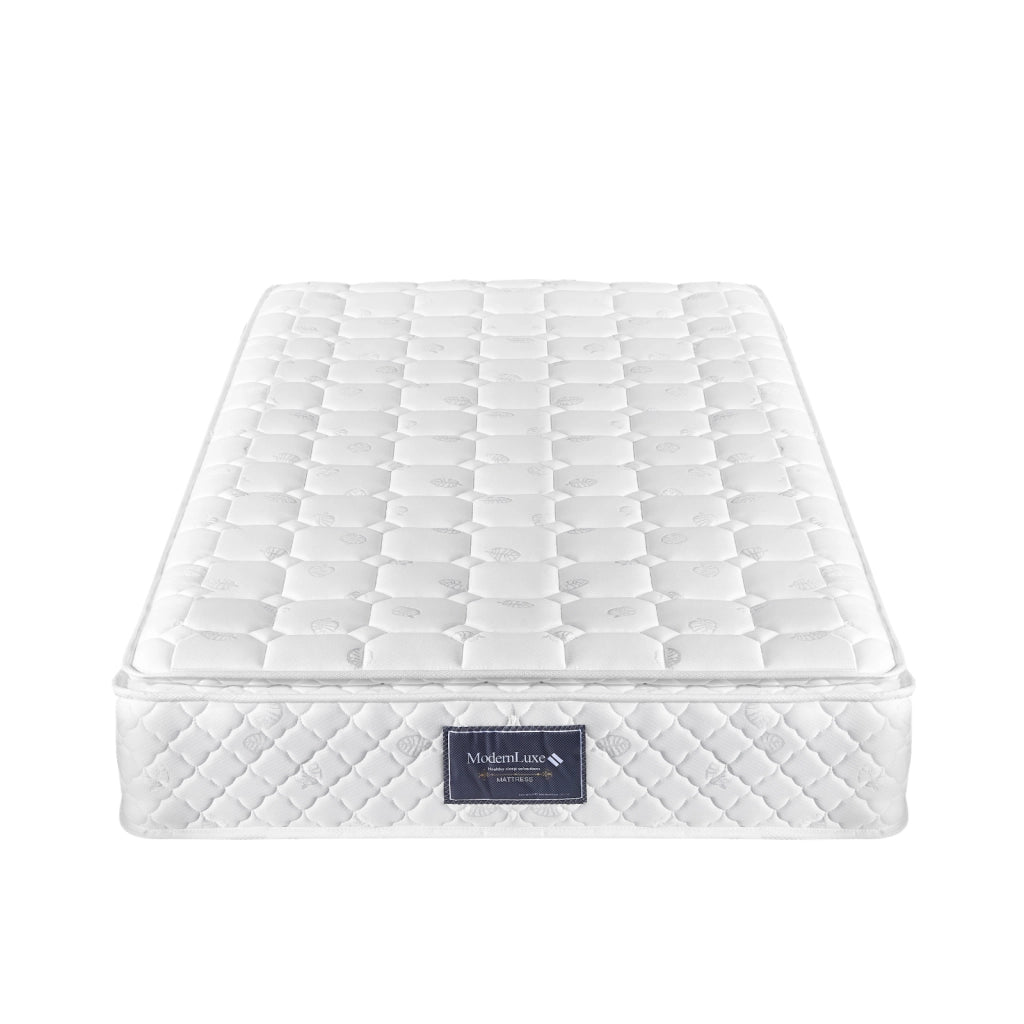 Materasso singolo 90x200x25 cm a molle insacchettate 7 zone H2 H3 ortopedico con schiuma fredda e rivestimento in microfibra - bianco