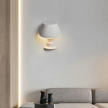 Applique lampada da parete in gesso a forma lume verniciabile attacco E14