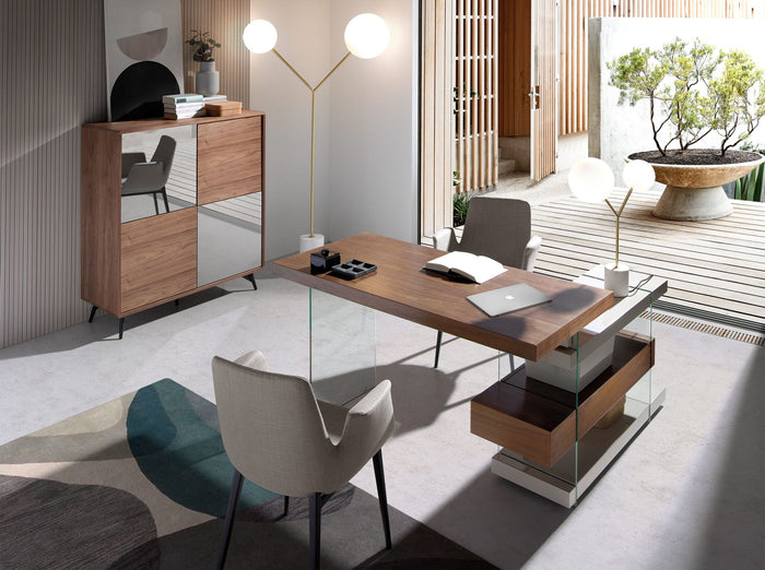 Lampada da tavolo in marmo bianco, acciaio dorato e vetro bianco