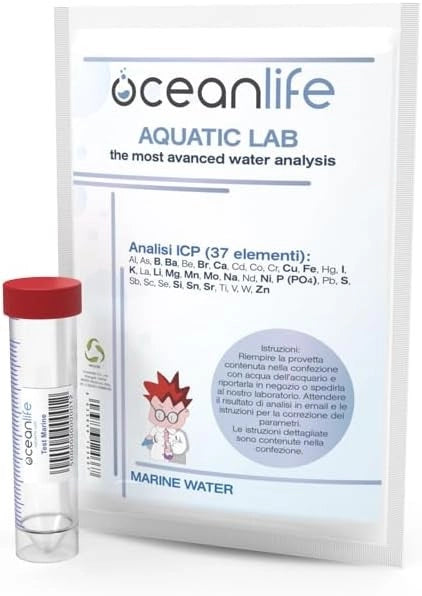 OceanLife Aquatic Lab Test ICP Marine Water 37 elementi - Test di Laboratorio per Acqua marina