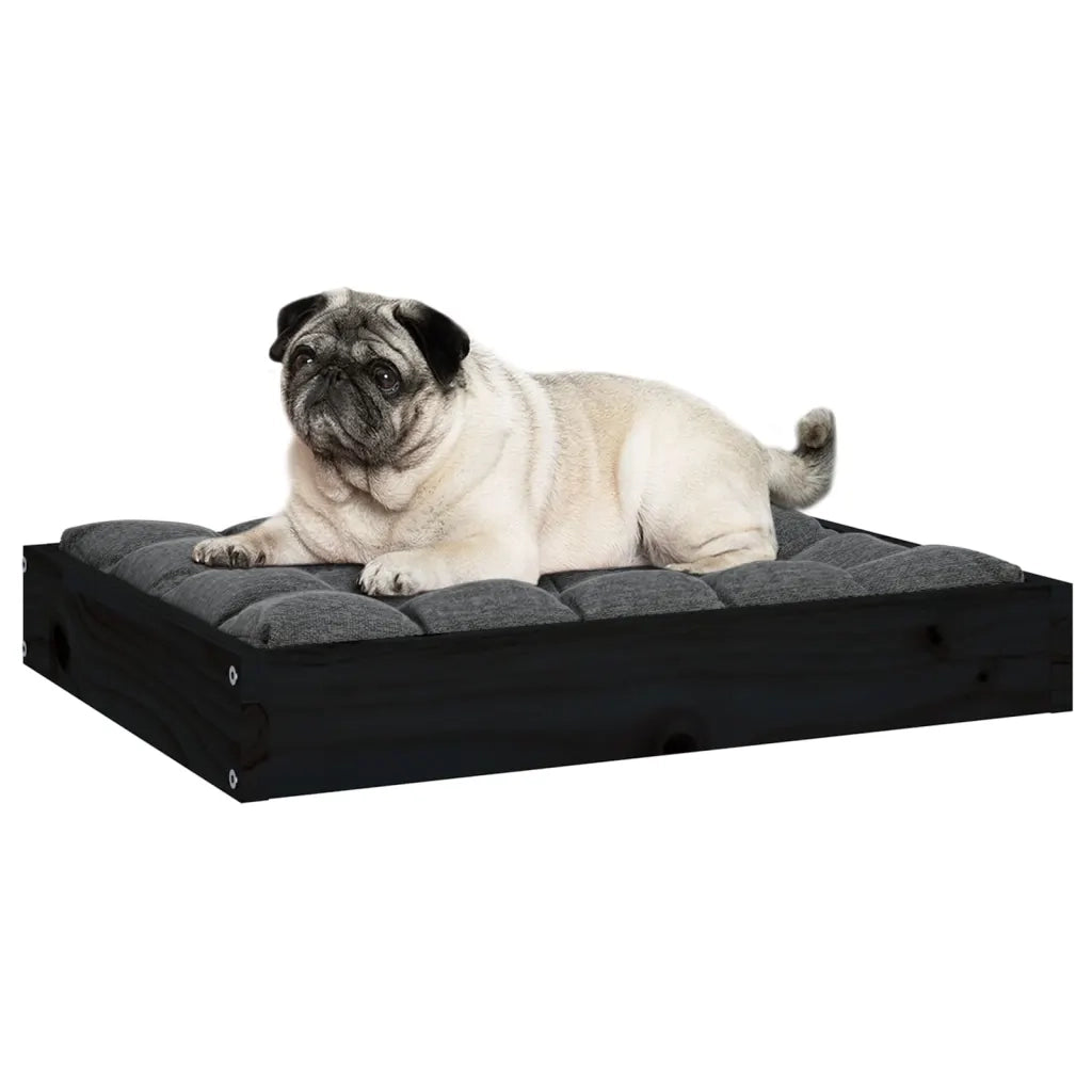 Cuccia per Cani Nera 61,5x49x9 cm in Legno Massello di Pino 820855