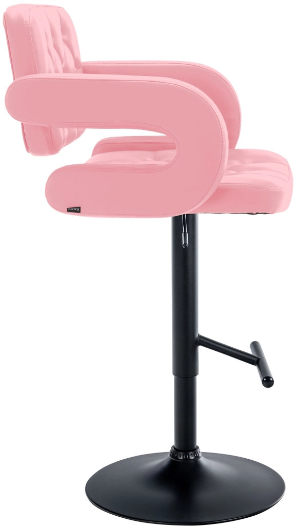 Sgabello Dublin in similpelle rosa,nero