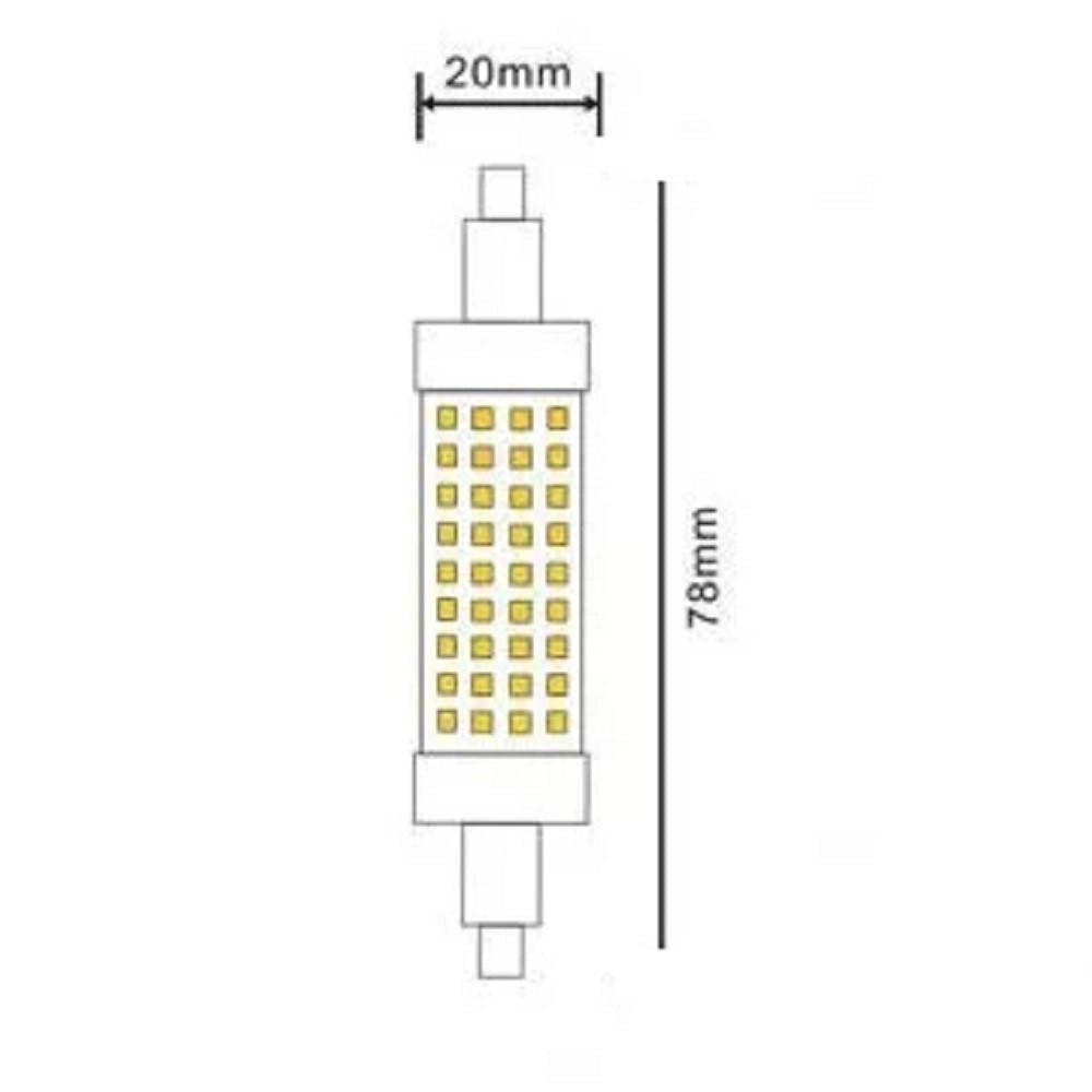 Trade Shop - Lampadina Led R7s 8 Watt 880 Lumen 78mm Luce 3000k 4000k 6500k Sparac-r7s-8w-001 -